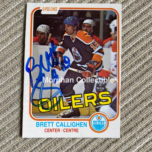 Brett Callighen - Autographed Card Note Condition 1981-82 Opc