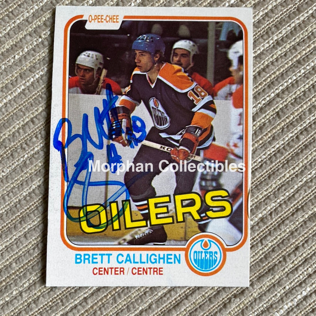 Brett Callighen - Autographed Card Note Condition 1981-82 Opc