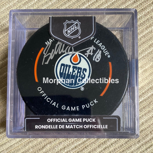 Brett Callighen - Autographed Puck Official Edmonton Oilers
