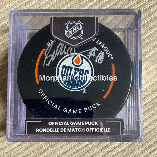 Brett Callighen - Autographed Puck Official Edmonton Oilers