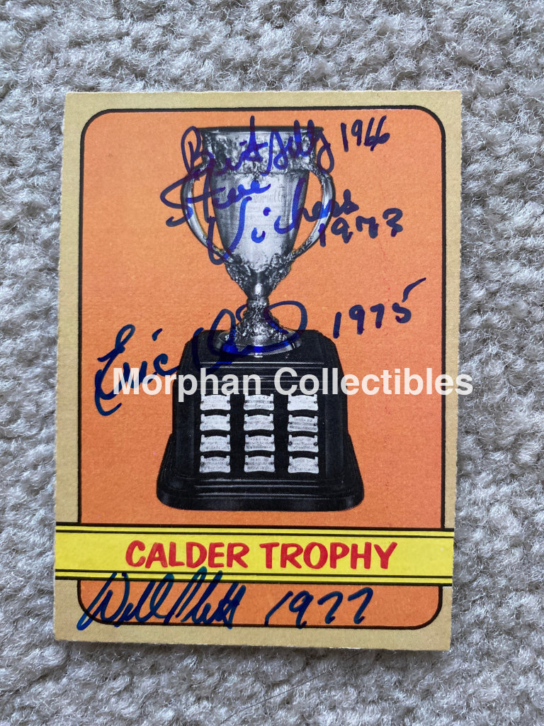 Brit Selby/Steve Vickers/Eric Vail/Willi Plett- Autographed Card - Calder Cup Opc