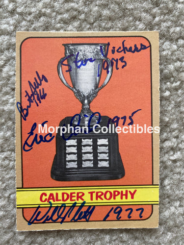 Brit Selby/Steve Vickers/Eric Vail/Willi Plett- Autographed Card - Calder Cup Opc