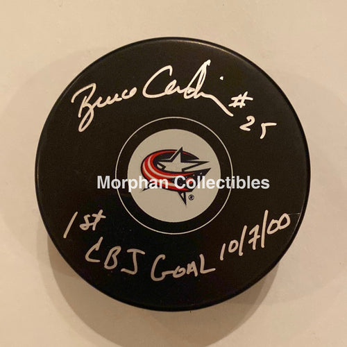 Bruce Gardiner - Autographed Puck Columbus Bluejackets