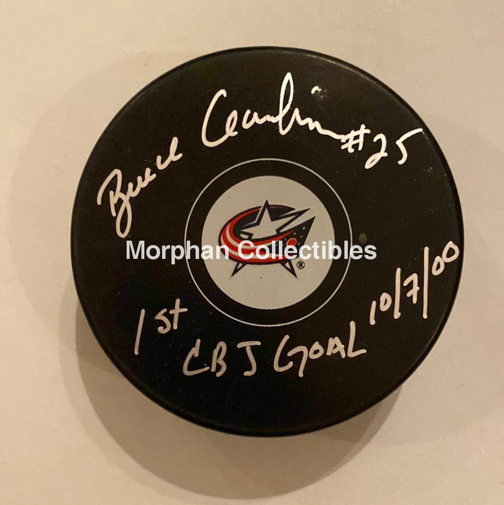 Bruce Gardiner - Autographed Puck Columbus Bluejackets