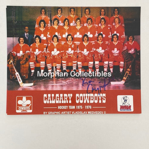 Calgary Cowboys 1975-76 Team Photo Ron Chipperfield Signed- Autographed 8X10