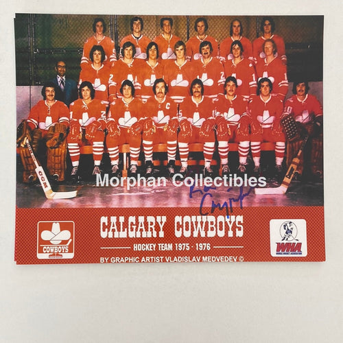 Calgary Cowboys 1975-76 Team Photo Ron Chipperfield Signed- Autographed 8X10