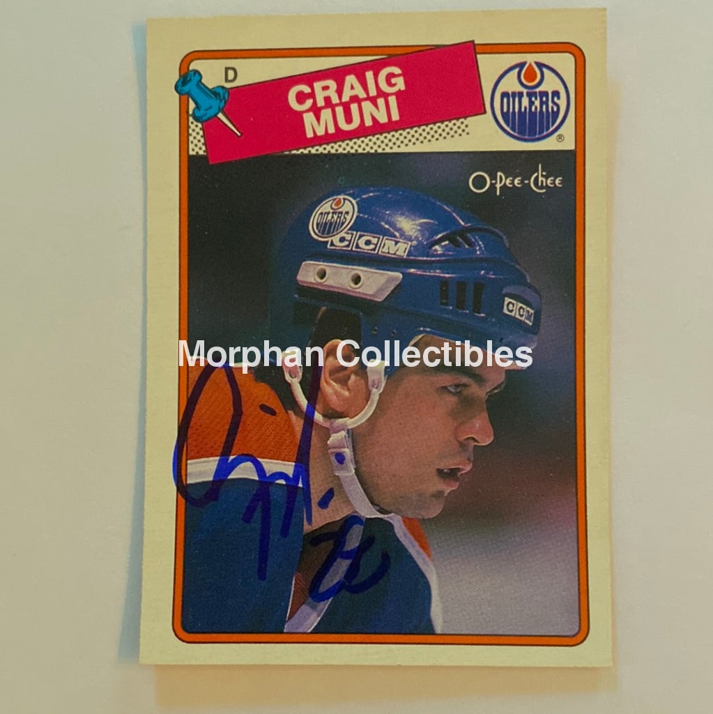 Craig Muni - Autographed Card 1988-89 Opc