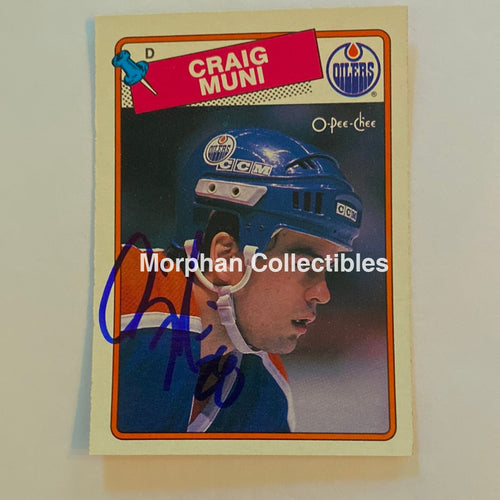 Craig Muni - Autographed Card 1988-89 Opc