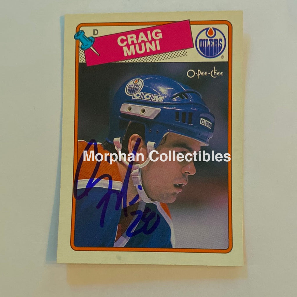Craig Muni - Autographed Card 1988-89 Opc