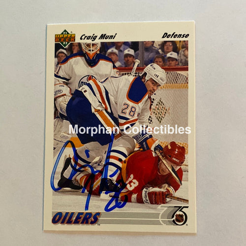 Craig Muni - Autographed Card 1991-92 Upper Deck