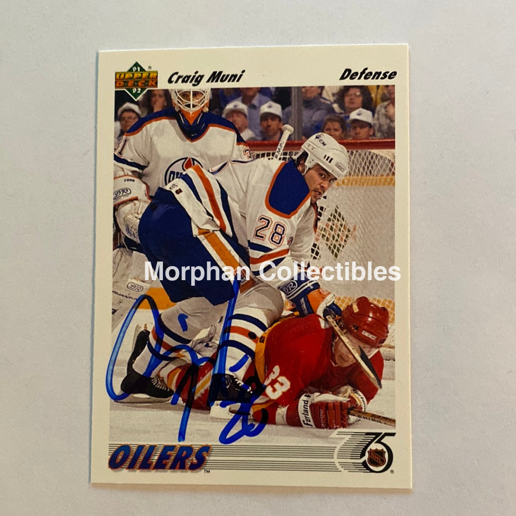 Craig Muni - Autographed Card 1991-92 Upper Deck
