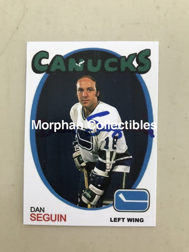 Dan Seguin Signed Custom Card Canucks Blue Sharpie