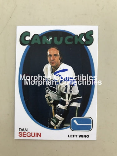 Dan Seguin Signed Custom Card Canucks Blue Sharpie