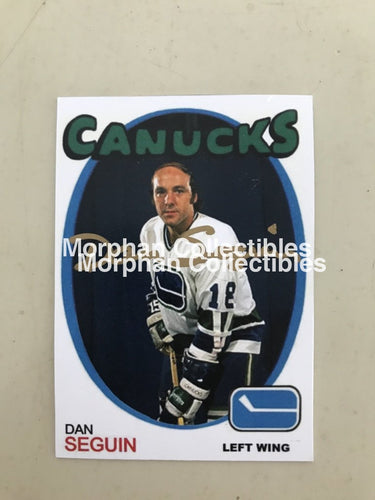 Dan Seguin Signed Custom Card Canucks Gold Sharpie