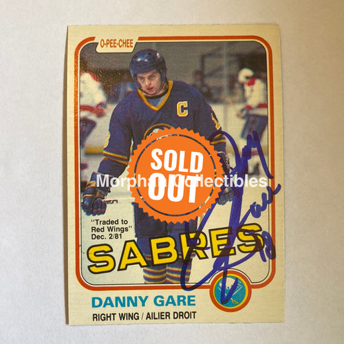 Danny Gare- Autographed Card - 1981-82 Opc