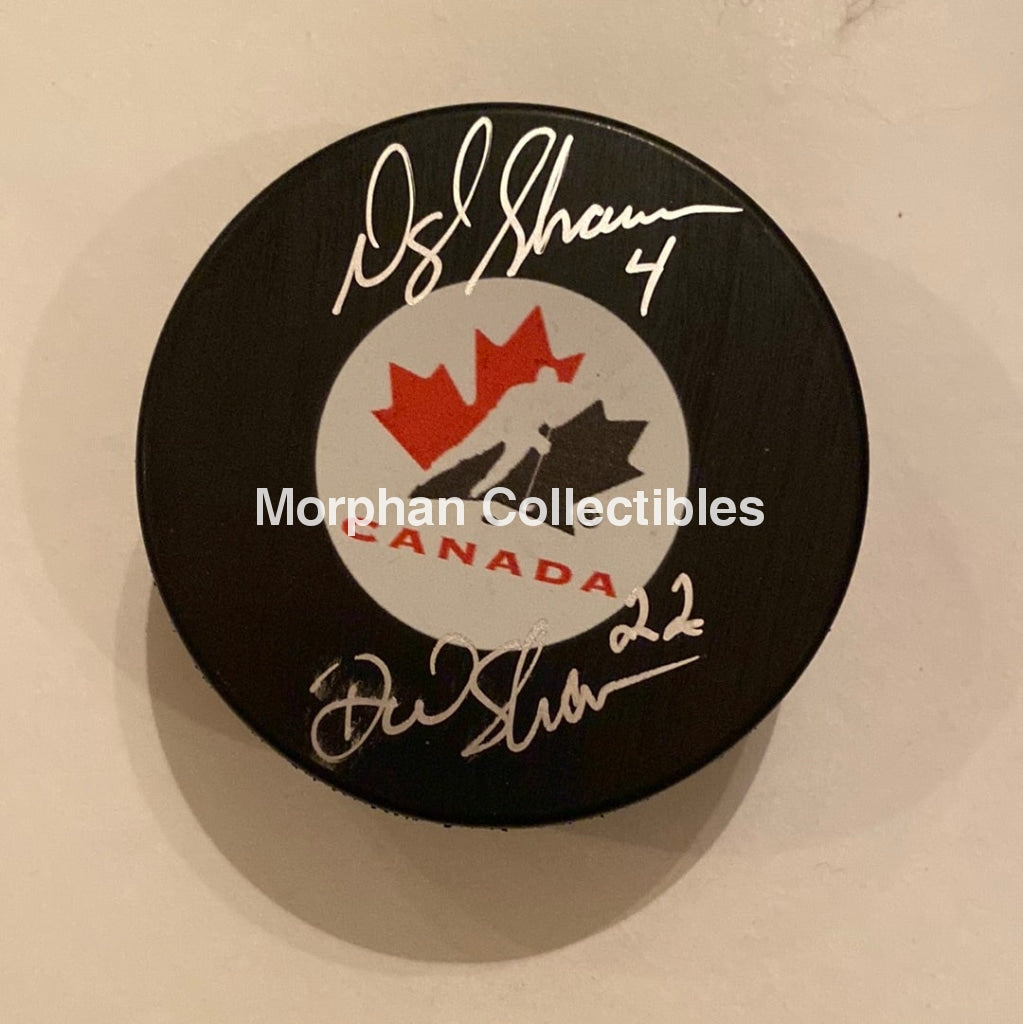 Darrin And Darryl Shannon - Autographed Puck Team Canada