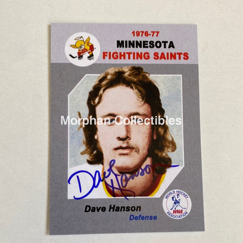 Dave Hanson - Autographed Card Minnesota Fighting Saints Custom