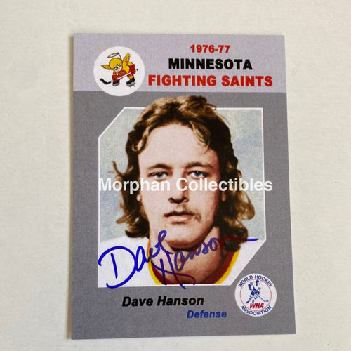 Dave Hanson - Autographed Card Minnesota Fighting Saints Custom