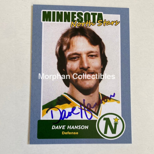 Dave Hanson - Autographed Card Minnesota North Stars Custom