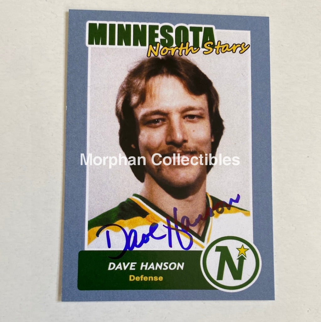 Dave Hanson - Autographed Card Minnesota North Stars Custom