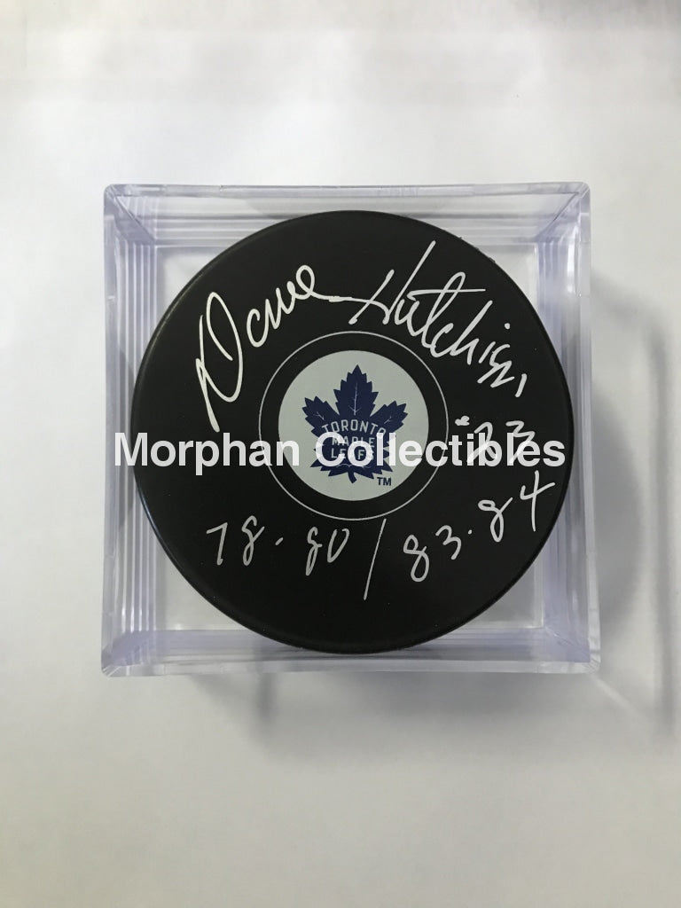 Dave Hutchison - Autographed Toronto Maple Leafs (1978-1980) Puck