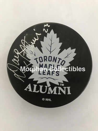 Dave Hutchison - Autographed Toronto Maple Leafs Alumni Puck
