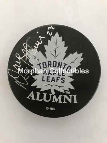 Dave Hutchison - Autographed Toronto Maple Leafs Alumni Puck