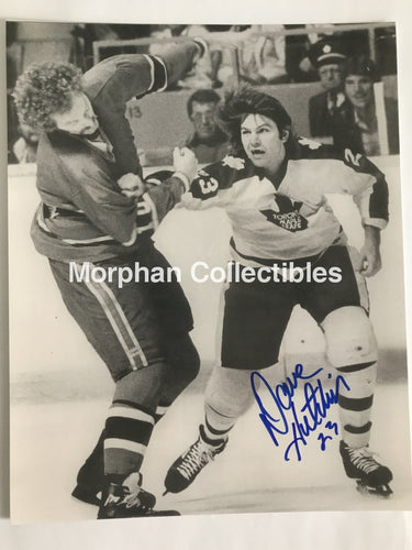 Dave Hutchison - Autographed Toronto Maple Leafs Fight 8X10 Photo