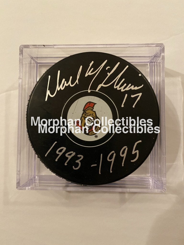 Dave Mcllwain - Autographed Pucks Ottawa Senators Puck