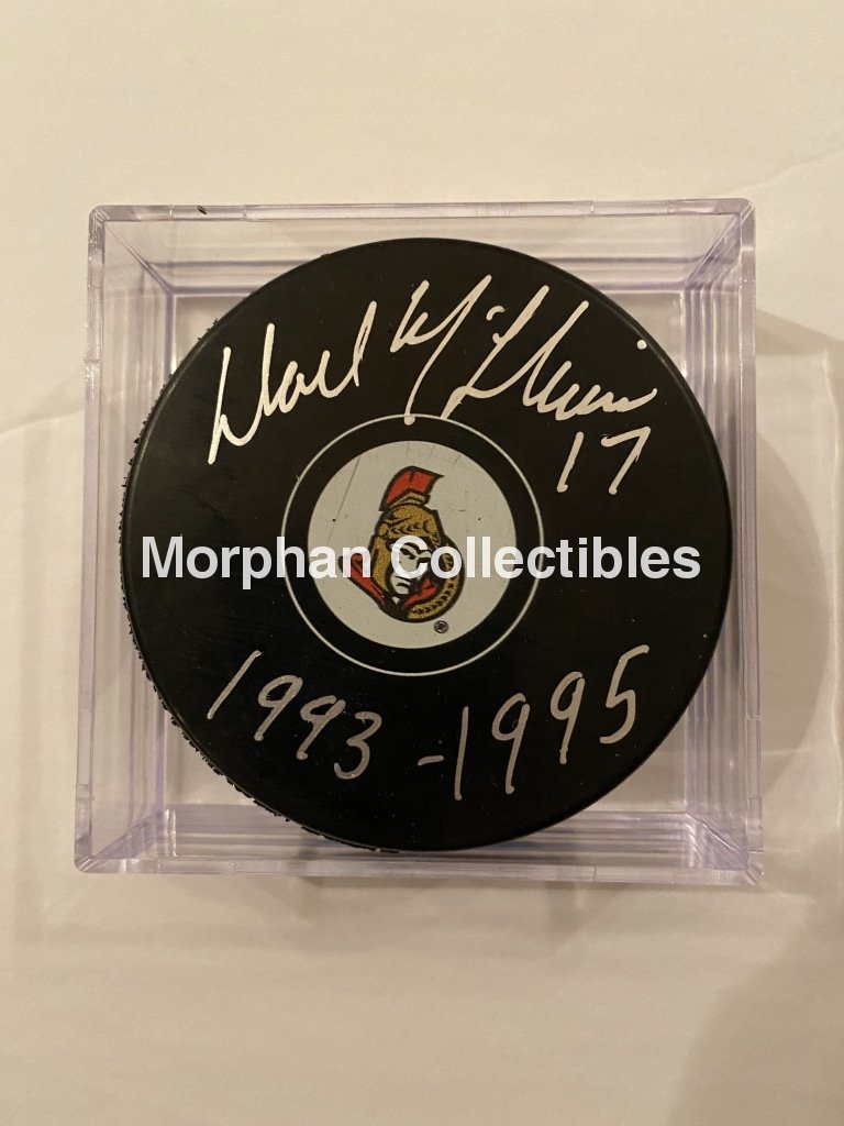 Dave Mcllwain - Autographed Pucks Ottawa Senators Puck