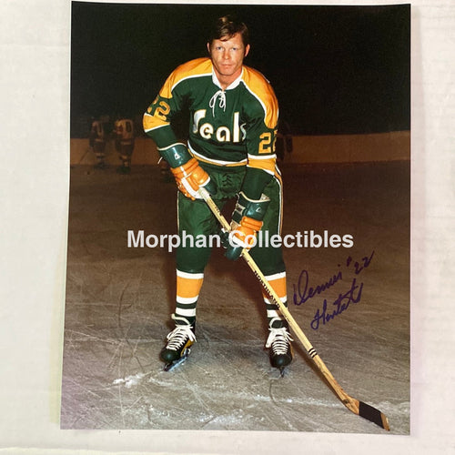 Dennis Hextall - Autographed California Seals 8X10 Photo