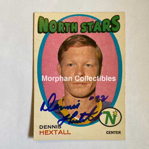 Dennis Hextall - Autographed Card 1971-72 Opc