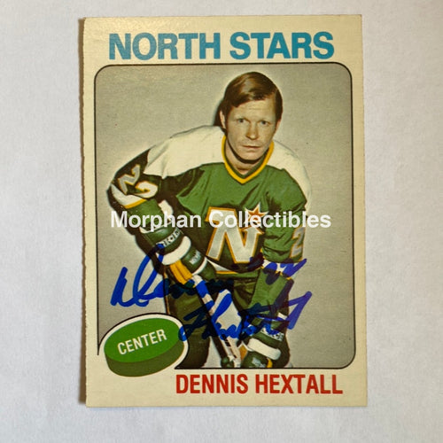 Dennis Hextall - Autographed Card 1975-76 Opc