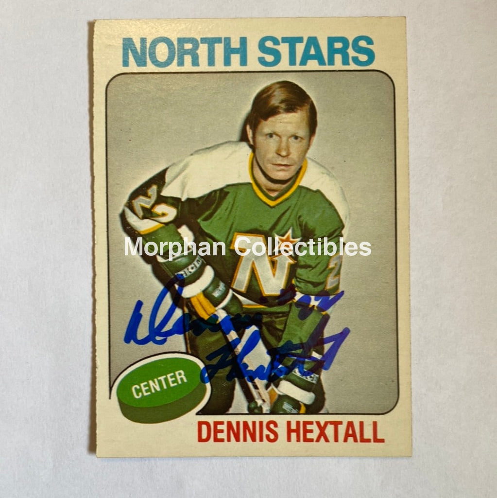 Dennis Hextall - Autographed Card 1975-76 Opc