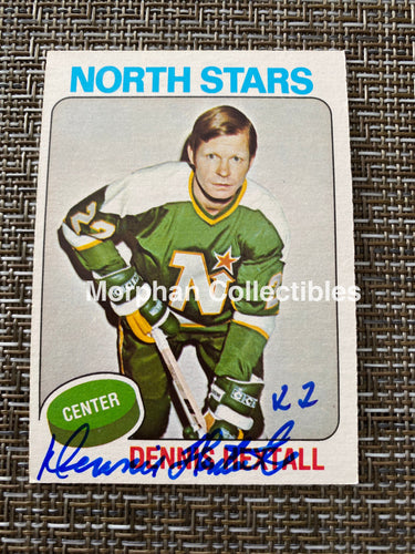 Dennis Hextall - Autographed Card 1975/76 Opc