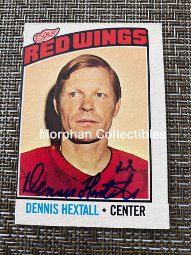 Dennis Hextall - Autographed Card 1976/77 Opc