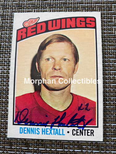 Dennis Hextall - Autographed Card 1976/77 Opc
