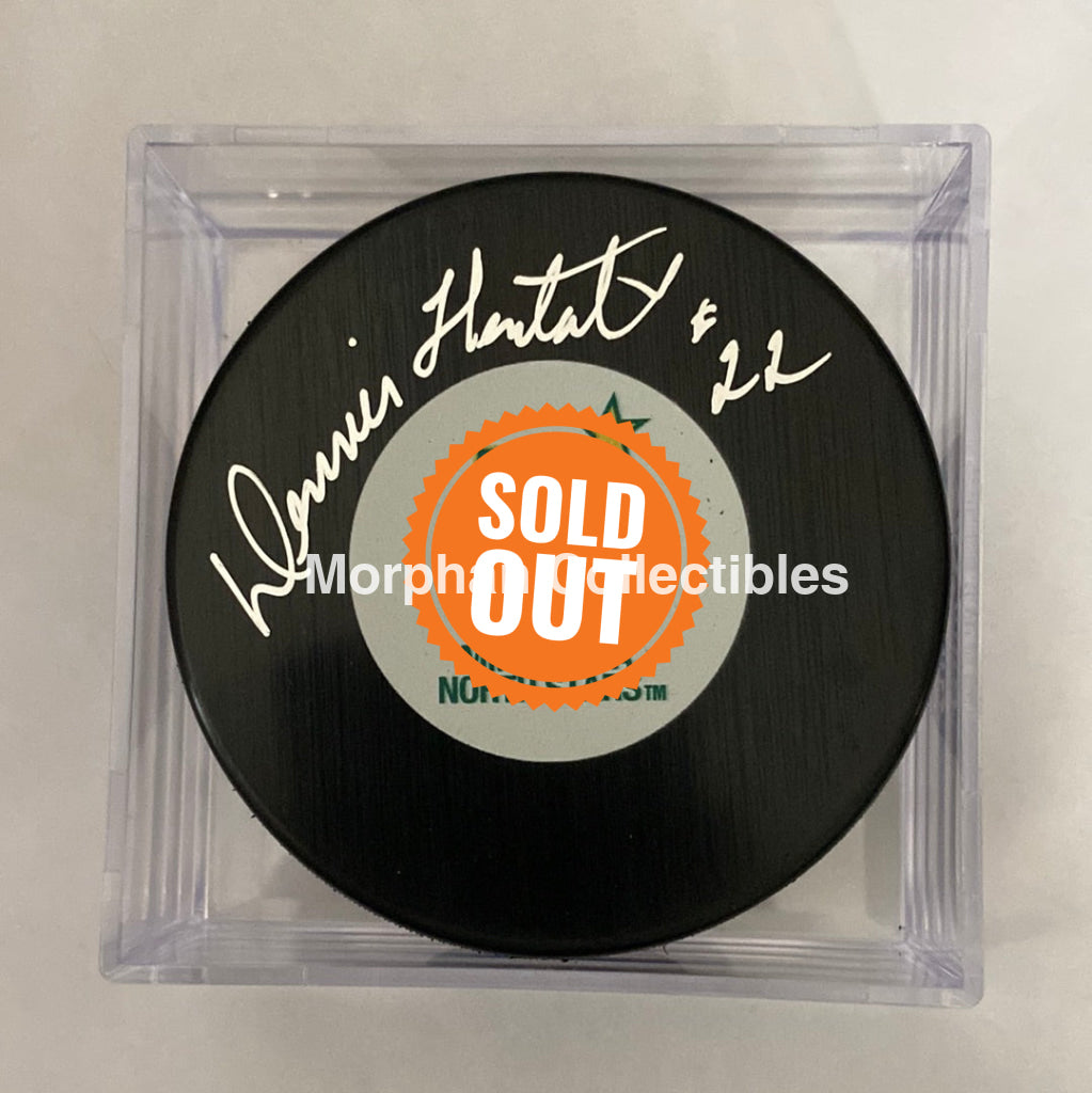 Dennis Hextall - Autographed Puck Minnesota North Srars