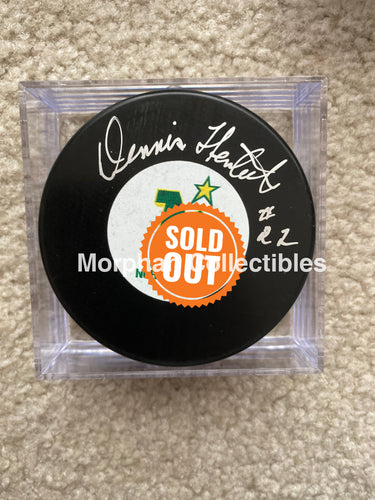 Dennis Hextall - Autographed Puck Minnesota North Stars