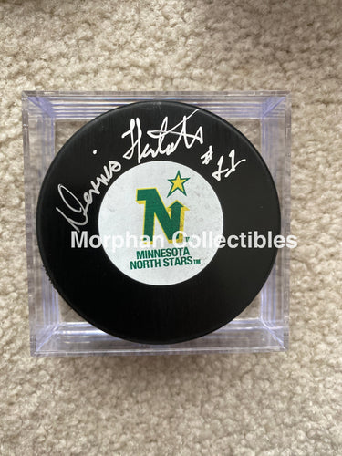 Dennis Hextall - Autographed Puck Minnesota North Stars