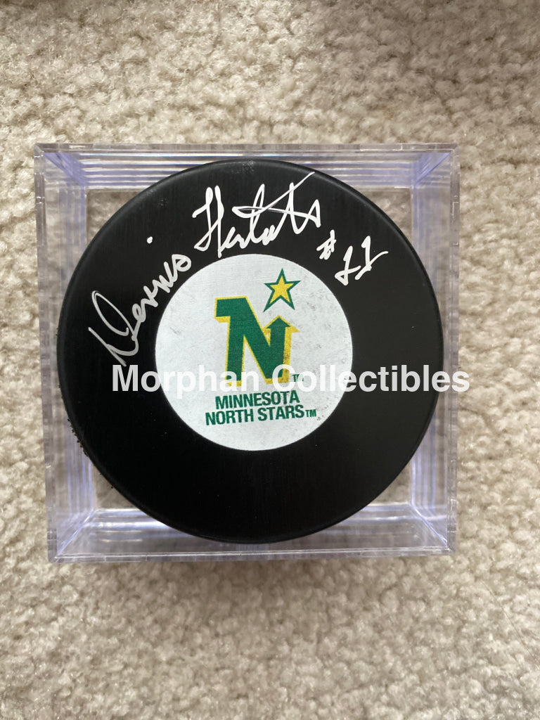 Dennis Hextall - Autographed Puck Minnesota North Stars