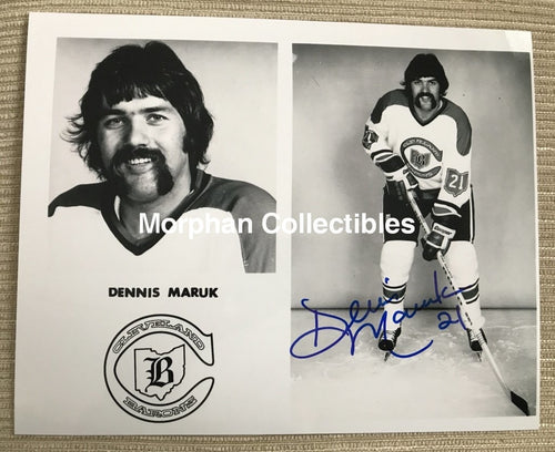 Dennis Maruk - Autographed 8X10 Photo Cleveland Barons Team Issued