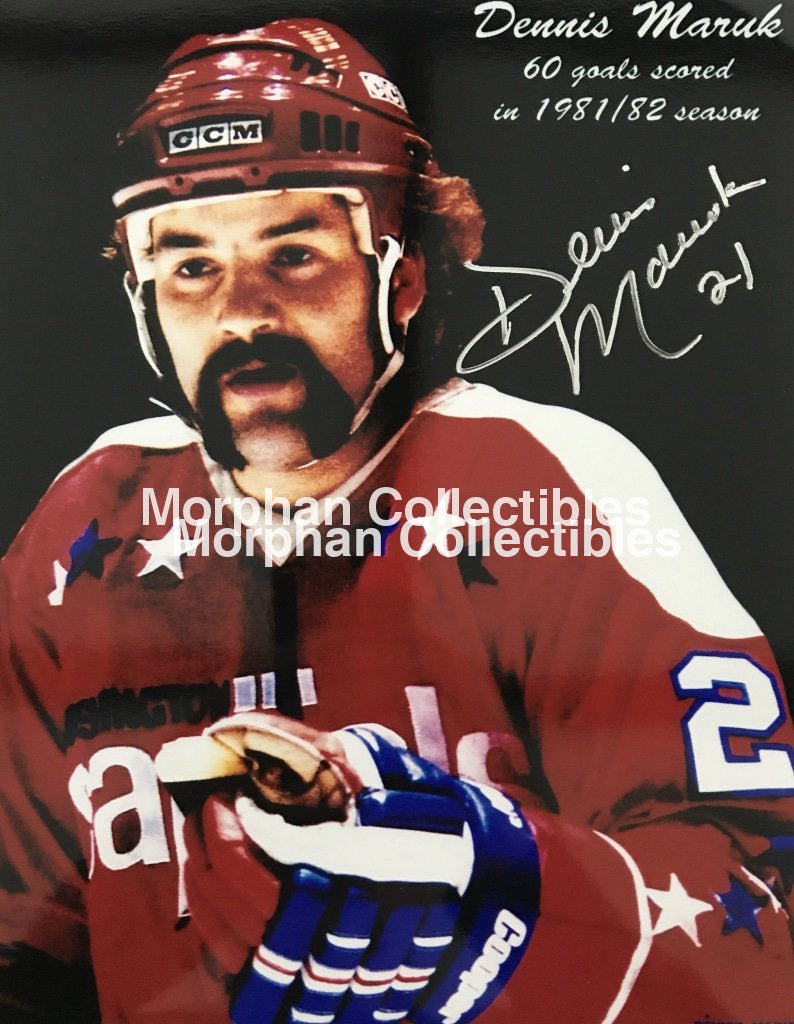 Dennis Maruk - Autographed 8X10 Photo Washington Capitals 60 Goals Silver