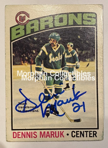Dennis Maruk - Autographed Card 1976/77 Opc #5