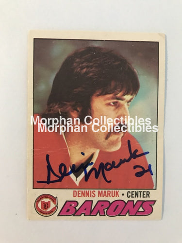 Dennis Maruk Autographed Cards 1977/78 Opc #5 Card