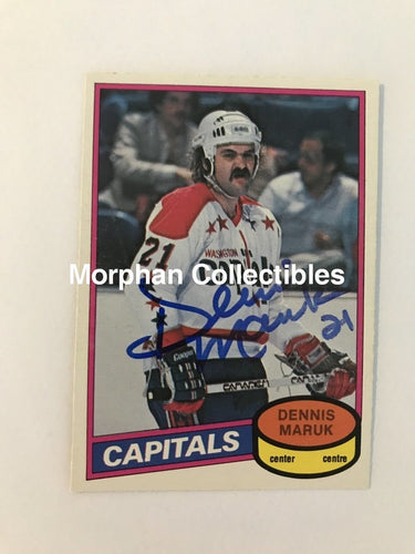 Dennis Maruk Autographed Cards 1980/81 Opc #3 Card