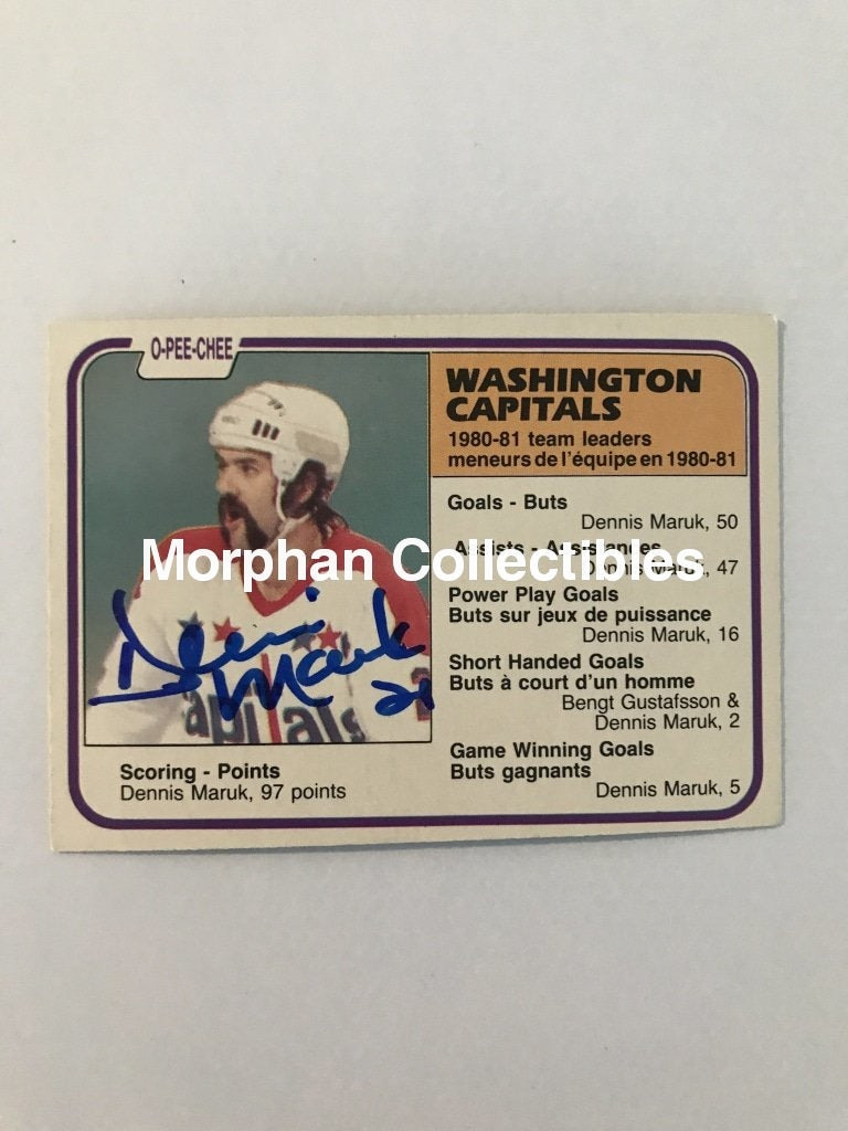 Dennis Maruk - Autographed Card 1981/82 Opc Team Leaders #2