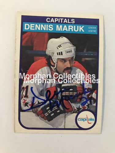 Dennis Maruk Autographed Cards 1982/83 Opc #3 Card
