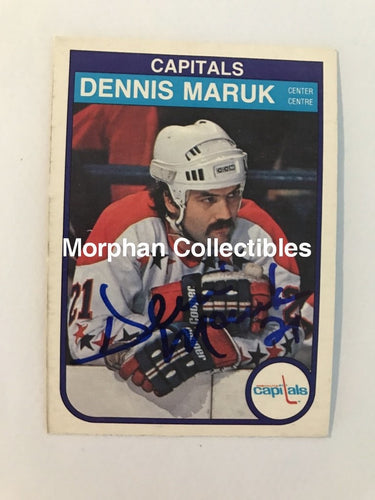 Dennis Maruk Autographed Cards 1982/83 Opc #3 Card