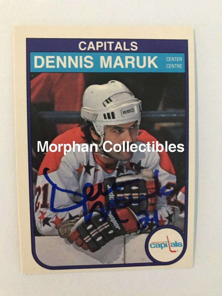 Dennis Maruk Autographed Cards 1982/83 Opc #6 Card